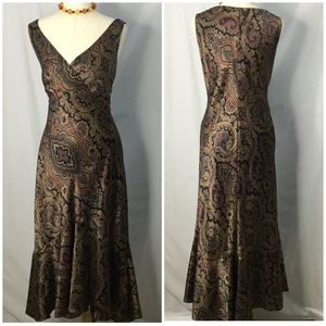 Ralph Lauren Lined 100% Silk Trumpet Dress Size 12